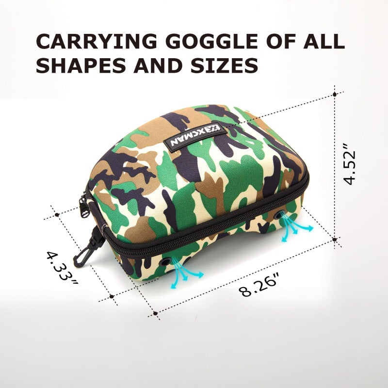 XCMAN Rigid EVA Ski Goggle Case Fit All Shapes and Size Ski Goggles - Image 2